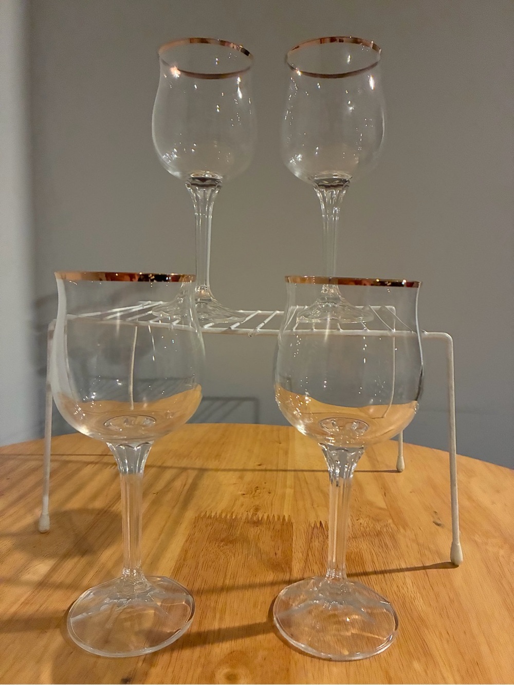 4 Geneve Bohemia Crystal Long Stem Glasses